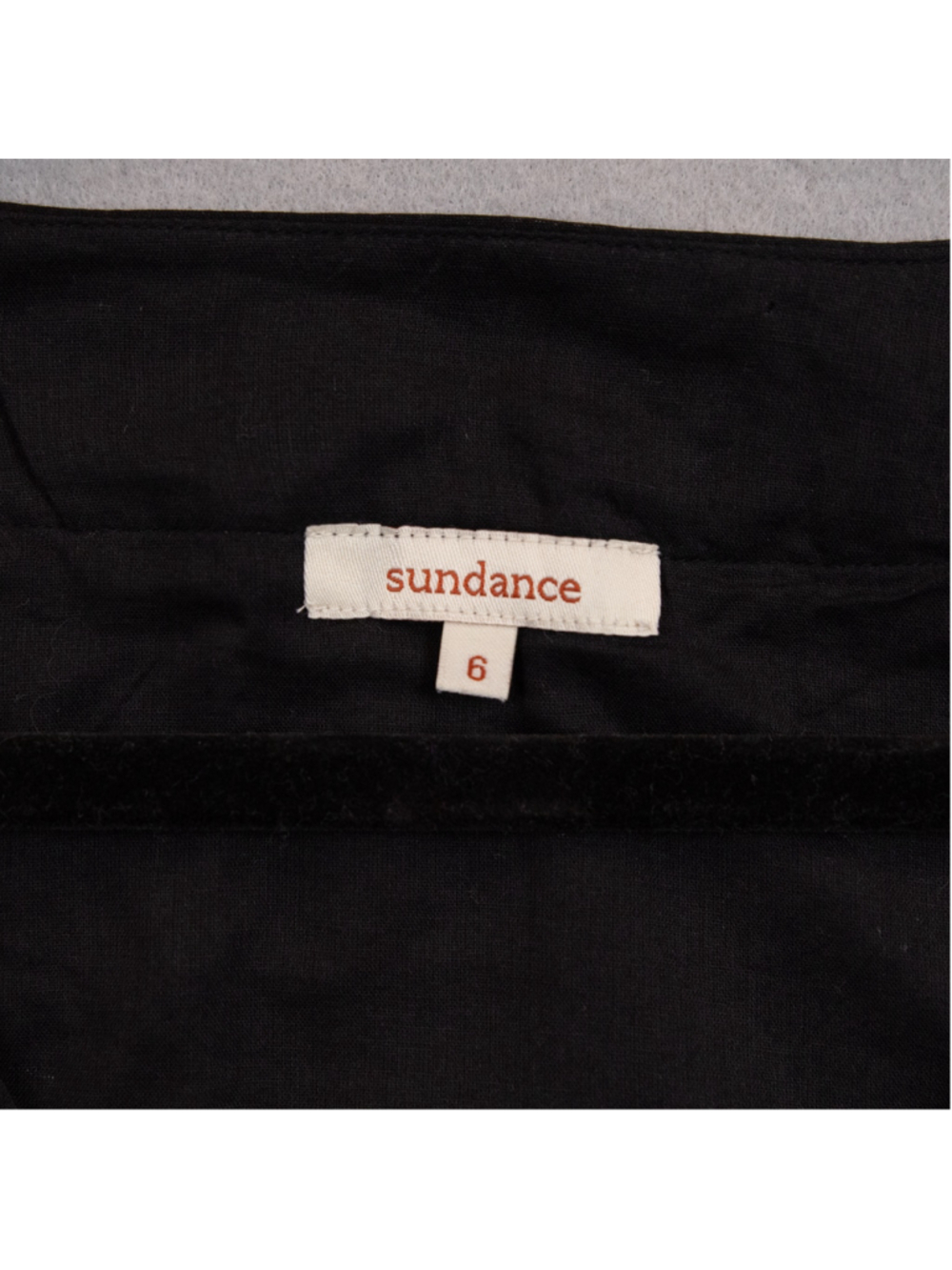 Sundance black floral embroidered silk cotton blend v-neck top-6 - Picture 4 of 5